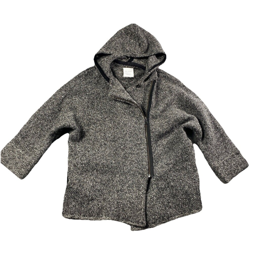 ZARA Knitwear Winter Collection Full Zip Gray Knit Hoodie Jacket Size 11-12
